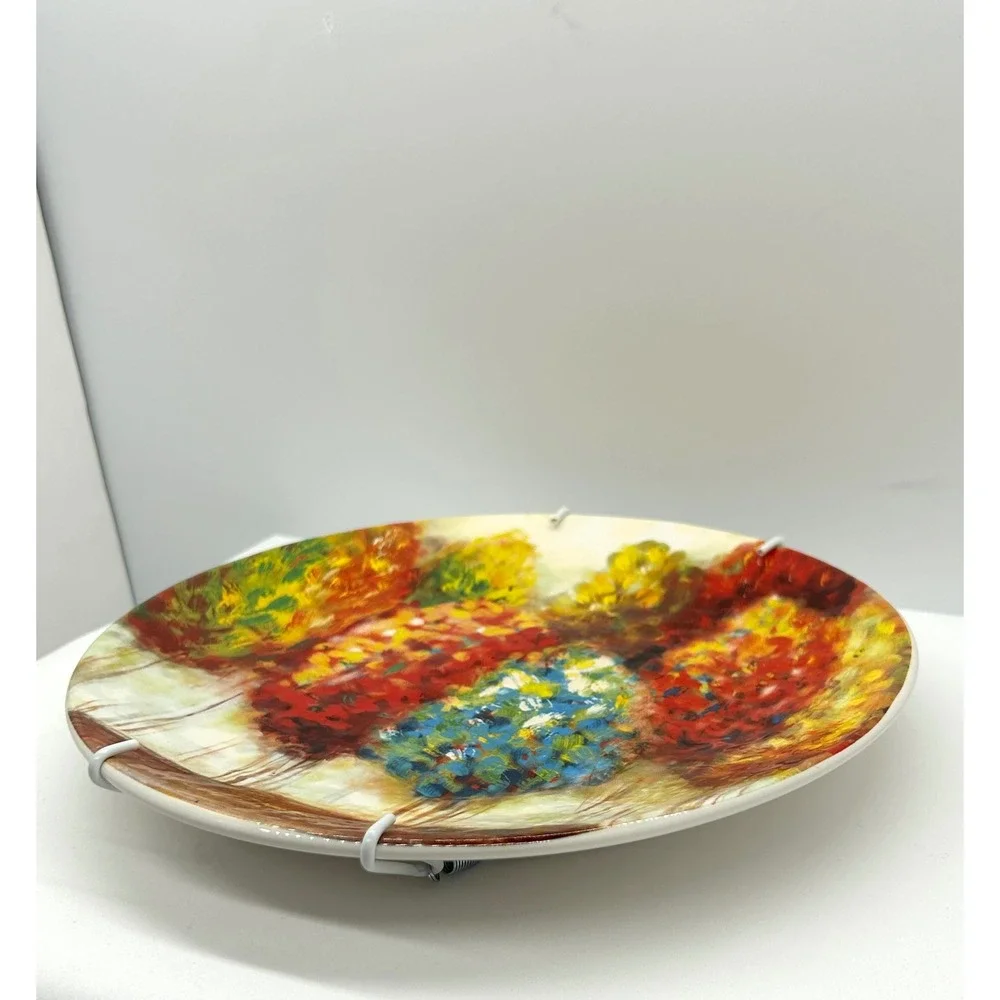 Pier 1 Imports Autumn Trees Impressionist‎ Ironstone Decorative Plate 8 1/2 Inch